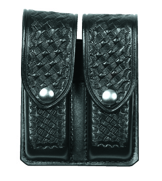 Don Hume D407 Dual Magazine Holder Case Holster 850.A Black Leather Nickel Snap 