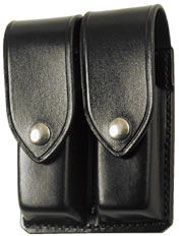 Don Hume D407 Dual Magazine Holder Case Holster 850.A Black Leather Nickel Snap 